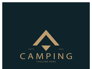 vintage and retro tent logo, camping. With tent, tree and bonfire sign. adventurers, scouts, climbers, camping equipment center preview picture