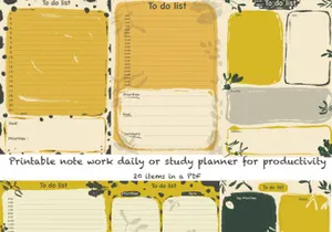 20 to do list study planner for work productivity which is a PDF
