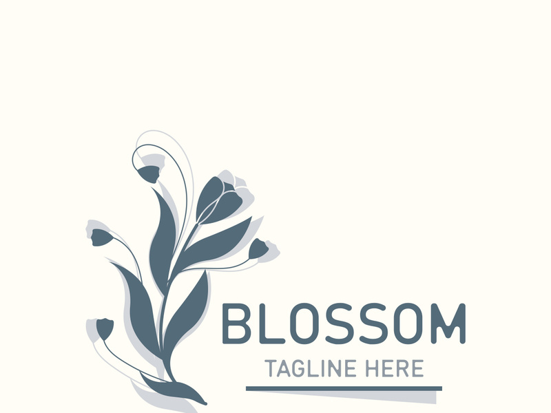 Blossom floral beautiful leaf and flower vector art, icon graphic decoration business wedding template