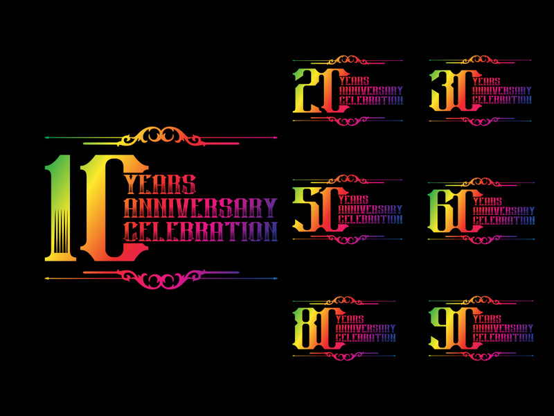 Anniversary logo template Vector design birthday celebration