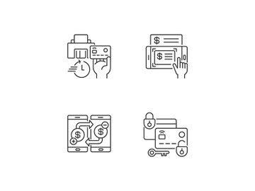E bank service and security linear icons set preview picture
