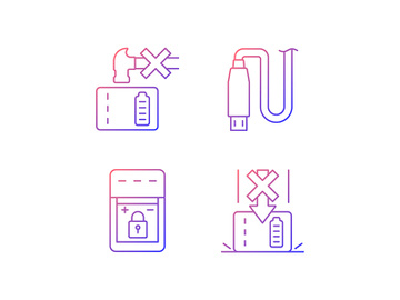 Powerbank for gadget user gradient linear vector manual label icons set preview picture