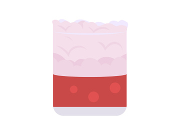 Punch drink in glass semi flat color vector item preview picture