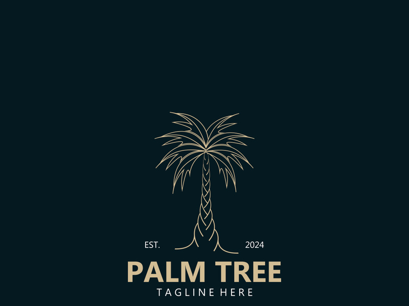 Palm tree simple and modern premium logo design. abstract icon palm beach illustration