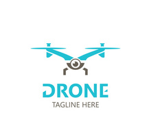Drone aerial with camera vector template icon. logo photography drone vector. quadcopter flat style illustration