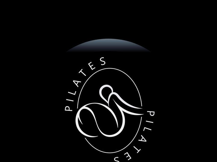 Abstract Pilates Logo, Yoga identity body balance vector monoline Design Template. wellness lifestyle