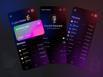 Crypto App | Dark UI | UI/UX Design