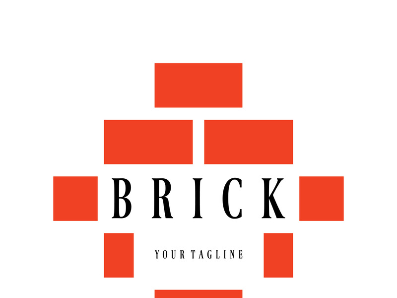 creative brick logo designs for buildings, architectural buildings, civil engineering, building materials shops