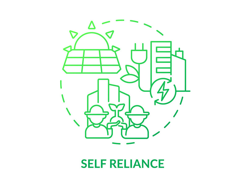 Self reliance green gradient concept icon