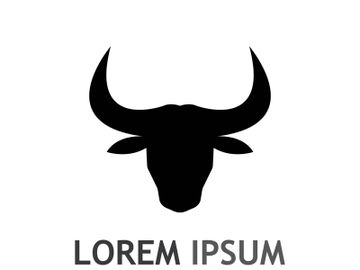 Vintage bull head horns logo preview picture