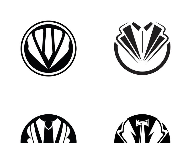 Classic tie icon and suit fashion men logo design