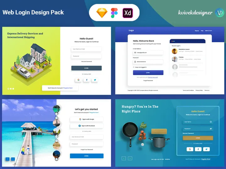Web Login Screens Pack UI Templates