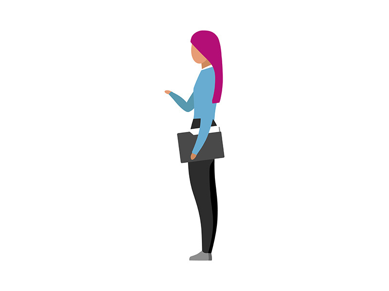 Office assistant flat color vector faceless character