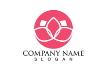 People yoga health in lotus flower logo