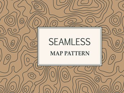 Seamless repeating topographic contour map background