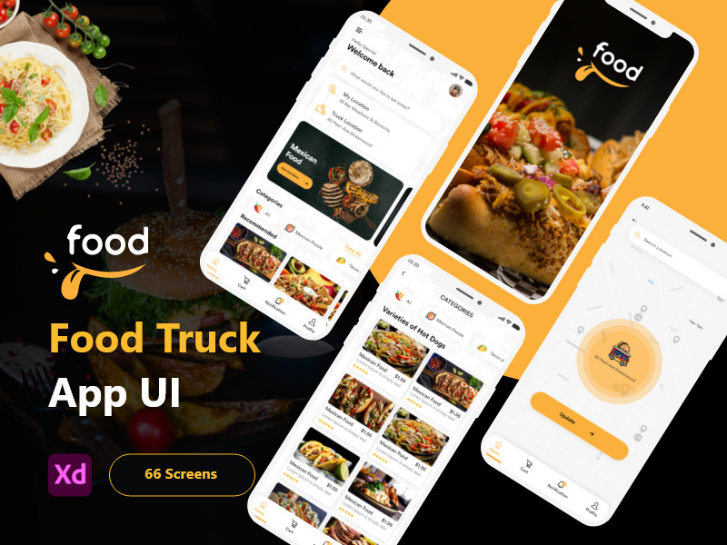 Food Truck app - Adobe XD Mobile UI Kit
