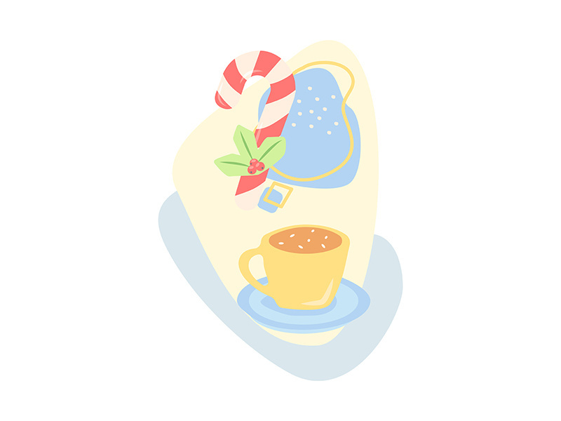 Festive Christmas treats flat vector concept illustration with abstract shapes