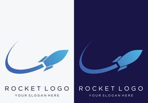 Creative and modern rocket logo,starship launch template.