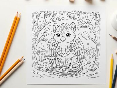 Cute angel cat with wings vector illustration fantasy art