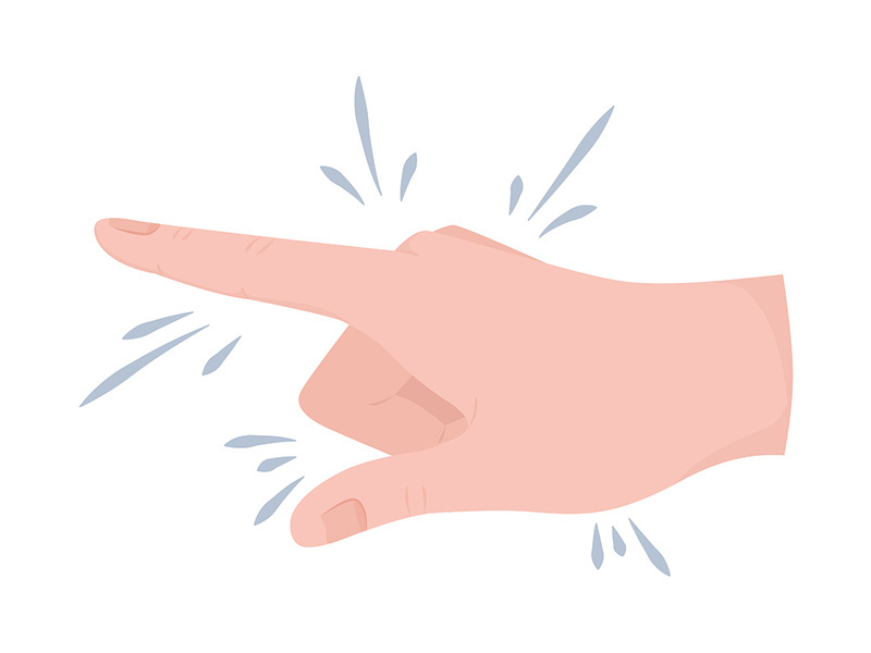 Pointing semi flat color vector hand gesture