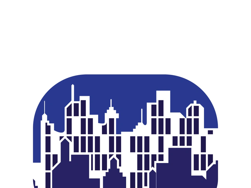 Modern city skyline icon silhouette vector illustration design