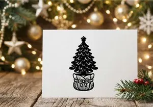 Decorative Christmas Tree in a Gift Box for Holiday Celebration