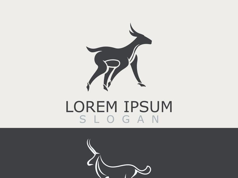 Antelope animal logo icon design animal simple illustration