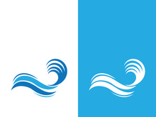 Wave beach vector illustration design logo