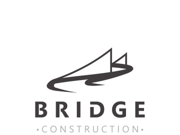 Minimalist Bridge logo suitable for building and construction workers vector design preview picture