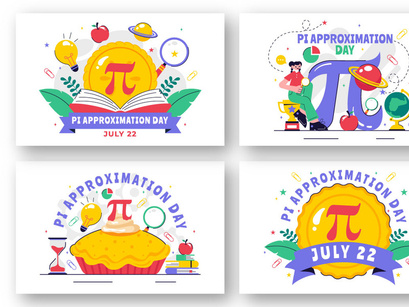 10 Pi Approximation Day Illustration