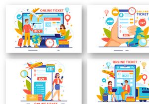 12 Online Travel Ticket Illustration