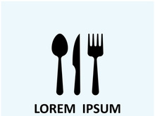 Creative spoon and fork logo.