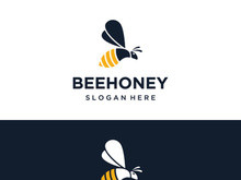 Vintage honey bee logo.
