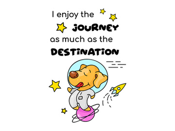 Cute dog astronaut cartoon poster vector template preview picture