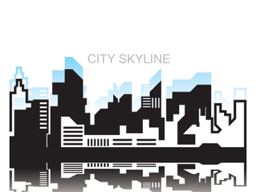 City silhouette skyline illustration design. City landscape Panorama building vector preview picture