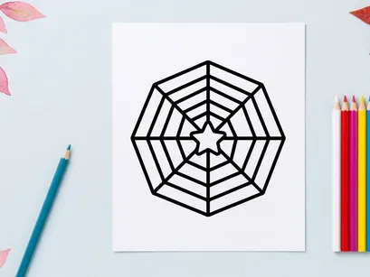 Geometric star shape with intricate line art design. Minimalist polygon icon for modern branding and digital use.