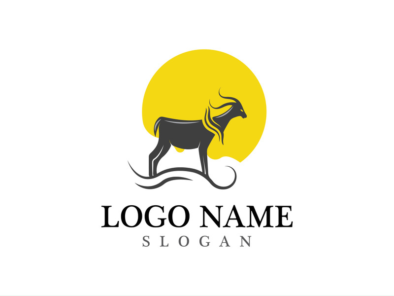 Goat logo template vector icon illustration design