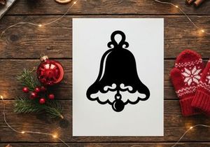 Christmas Bell Icon with Holly for Holiday Decorations and Greetings