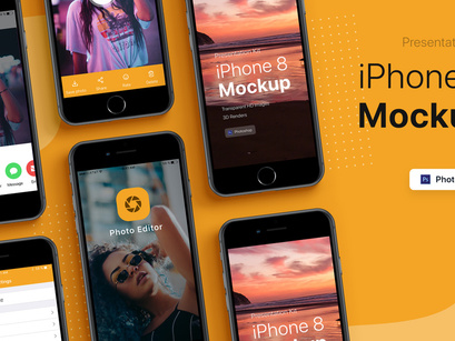 Presentation Kit - iPhone showcase Mockup by Freeslab88 ~ EpicPxls