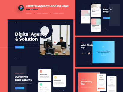 Creative Agency Landing Page DARK VERSION