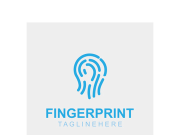 Fingerprint technology Logo Security system element symbol biometric template preview picture