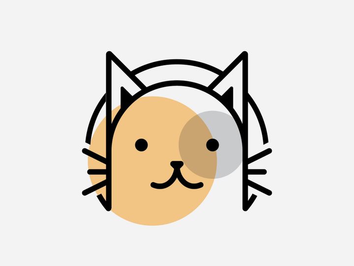 cute cat head cartoon logo cat head Good for cat care related products