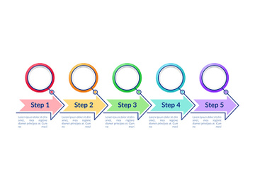 Colored circle steps vector infographic template preview picture