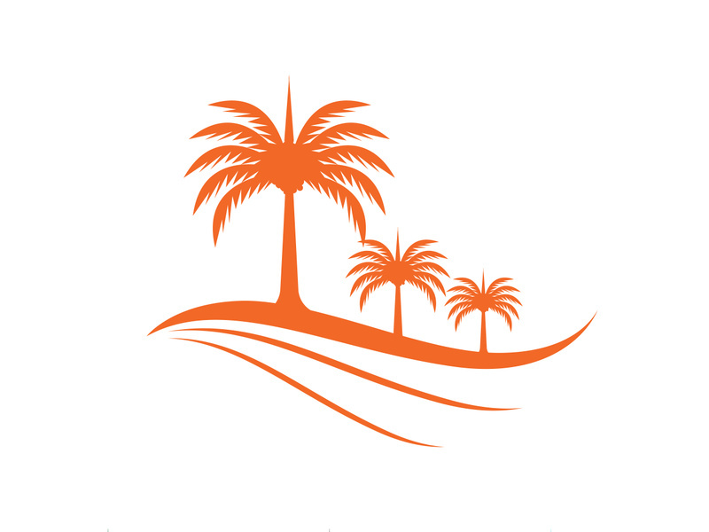 Date palm tree vector logo
