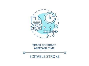 Track contract approval time concept icon preview picture