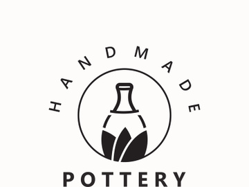 Pottery logo design handmade, creative traditional mug craft concept inspiration nature workshop preview picture