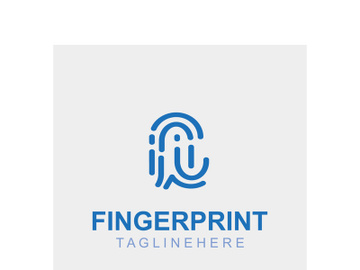 Fingerprint technology Logo Security system element symbol biometric template preview picture