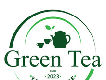 Tea cup logo vector design.Green tea vector logo template.