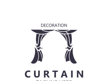 Curtain logo decoration style minimalist elegant vector design illustration preview picture