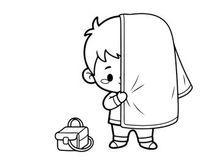 Crying child holding broken umbrella vector illustration